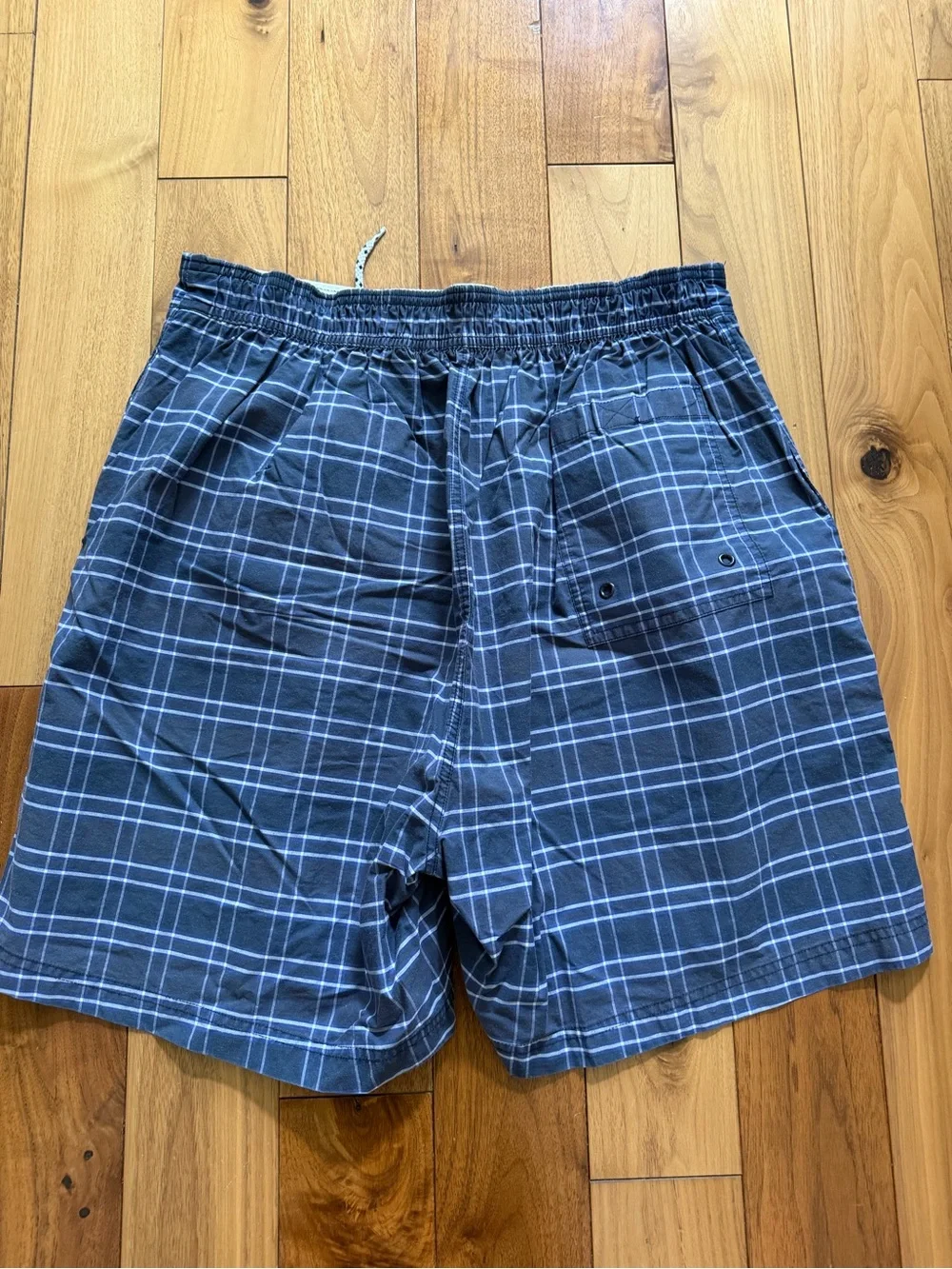 Men’s Swim Trunks Plaid Mark Alexander Sport Shorts Navy Swim Trunks Size XL